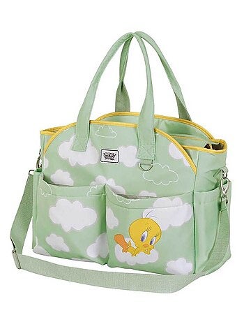 Looney Tunes Tweety (Titti) Clouds Borsa per Passeggino Mommy, Verde
