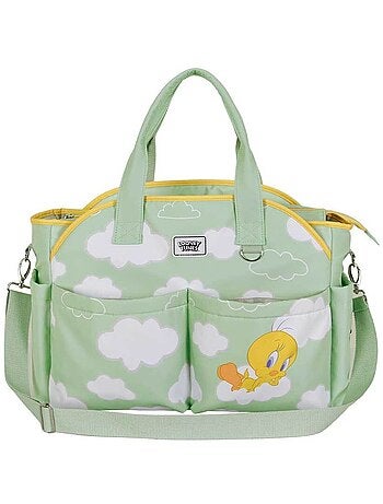 Looney Tunes Tweety (Titti) Clouds Borsa per Passeggino Mommy, Verde