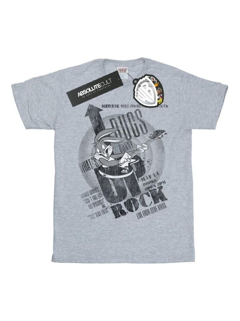 Looney Tunes What's Up Rock Maglietta Bugs Bunny Uomo Grigio melangiato - Kiabi
