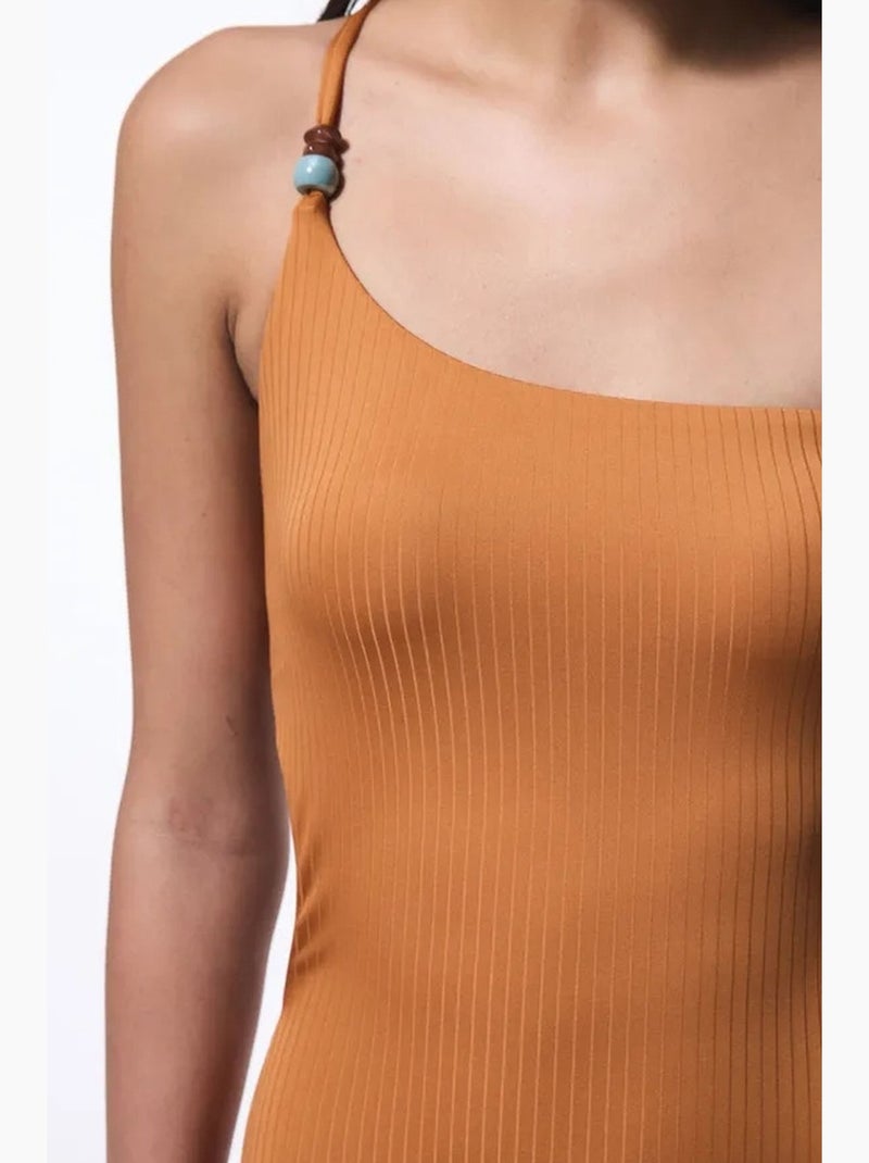 Lori costume intero monospalla penti Cammello - Kiabi
