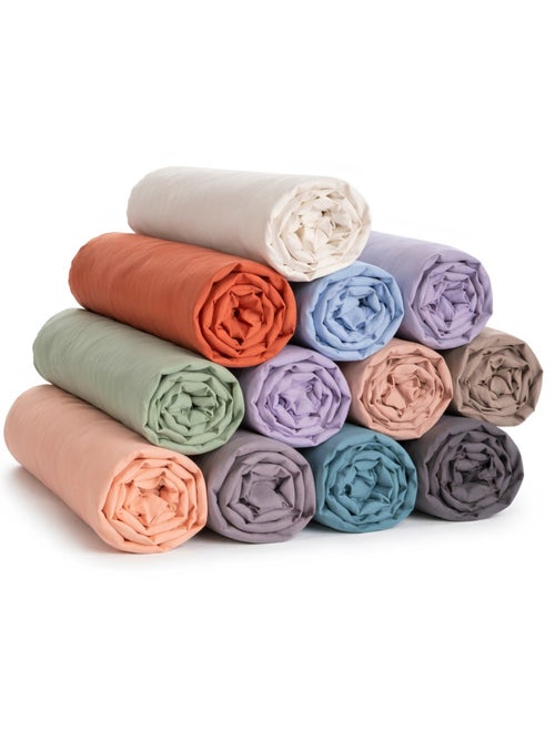 Lot de 10 Lenzuola con angoli in Cotone PROMO LINGE couleurs aléatoires - Kiabi
