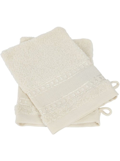 Lote de 2 guantes de baño con esponja de tela Aïda - Kiabi Lote de 2 guantes de baño con esponja de tela Aïda - Kiabi