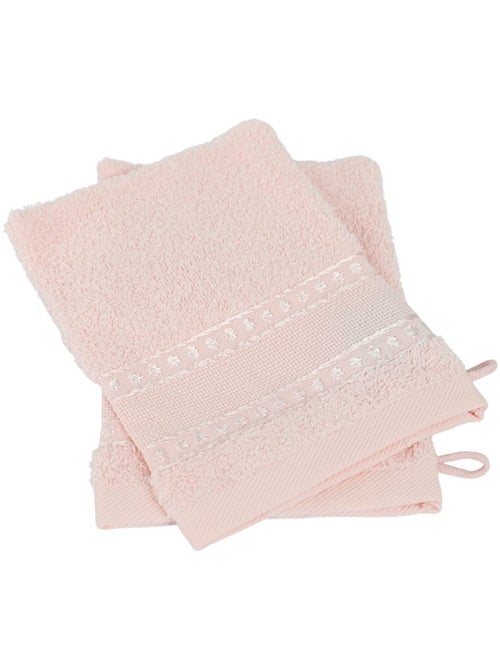 Lote de 2 guantes de baño con esponja de tela Aïda - Kiabi Lote de 2 guantes de baño con esponja de tela Aïda - Kiabi