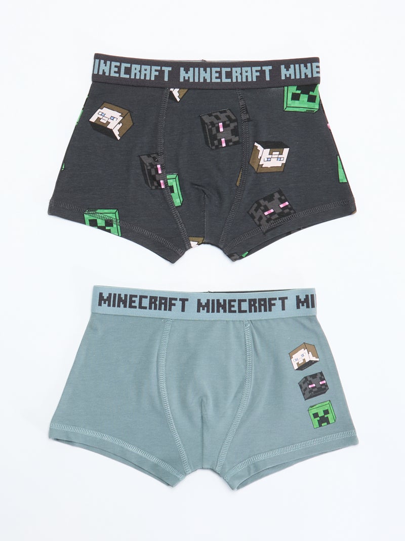 Lotto 2 boxer \'Minecraft\' Grigio - Kiabi