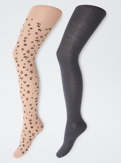 Lotto di 2 collant 'leopardato' - Kiabi