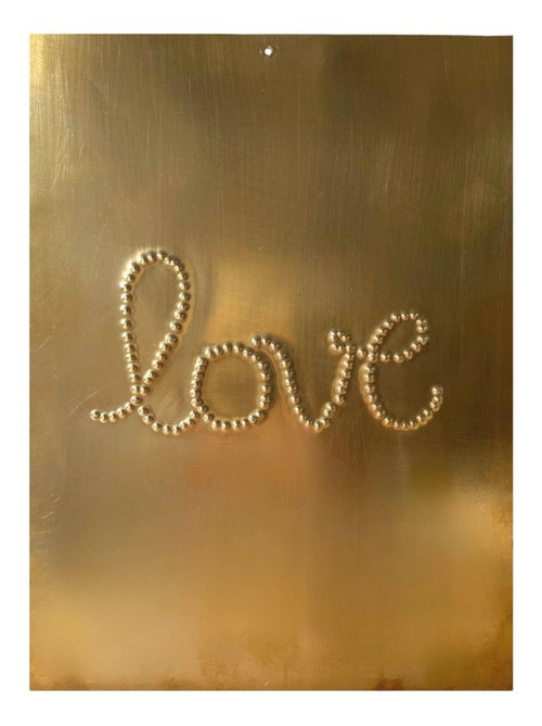 LOVE decorazione da parete in ottone martellato - Kiabi