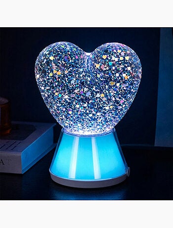 Luce notturna per bambini rgb con glitter a forma di cuore | little l | little l