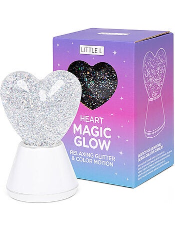 Luce notturna per bambini rgb con glitter a forma di cuore | little l | little l