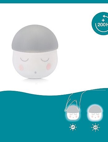 Lumina notturna Bébé Squeezy - 200 ore di autonomia - Ricarica tramite USB o presa 'Babymoov'