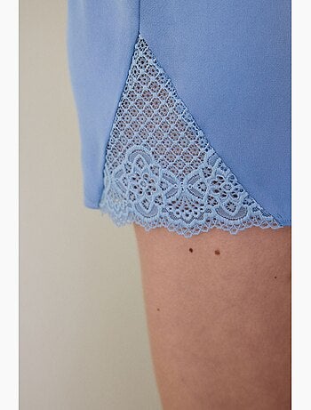 Luna pantaloncino pigiama in raso con pizzo penti