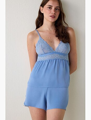 Luna pantaloncino pigiama in raso con pizzo penti