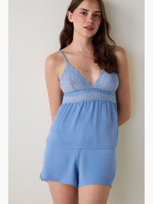 Luna pantaloncino pigiama in raso con pizzo penti - Kiabi