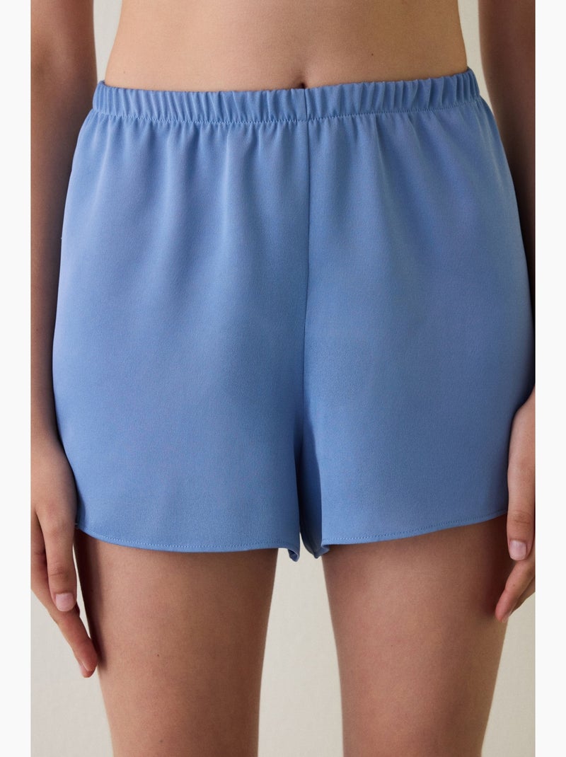 Luna pantaloncino pigiama in raso con pizzo penti Blu cielo - Kiabi