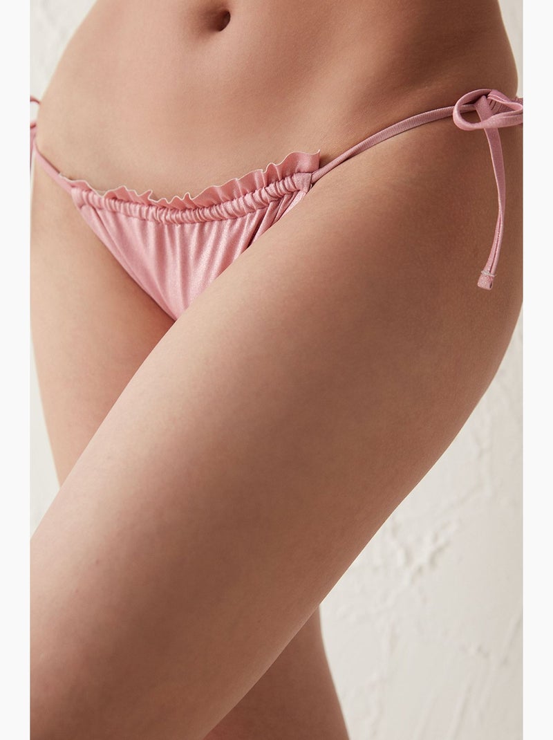 Lupine slip bikini con volant e laccetti penti Rosa confetto - Kiabi