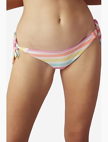 Macaron bikini brasiliana a righe con laccetti penti