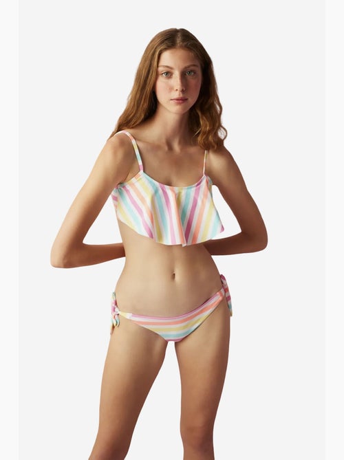 Macaron bikini brasiliana a righe con laccetti penti - Kiabi Macaron bikini brasiliana a righe con laccetti penti - Kiabi