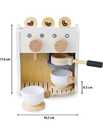 Macchina caffe e teiera legno bambini 16x9cm accessori mamabrum