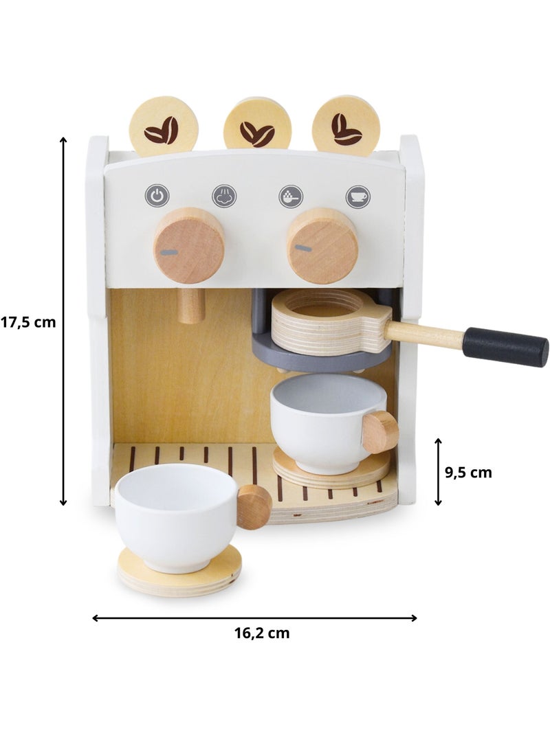Macchina caffe e teiera legno bambini 16x9cm accessori mamabrum N/D - Kiabi