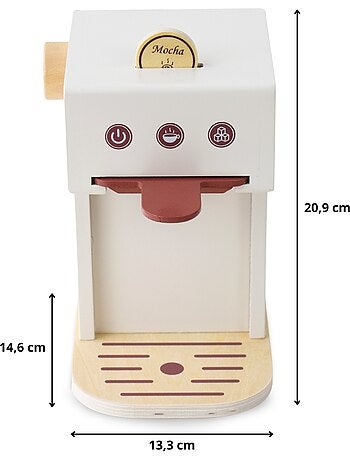 Macchina caffe giocattolo legno 14x13cm capsule tazze dolce mamabrum