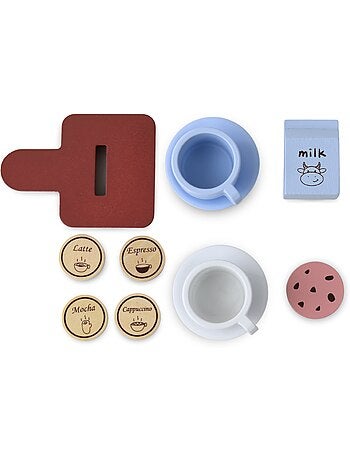 Macchina caffe giocattolo legno 14x13cm capsule tazze dolce mamabrum