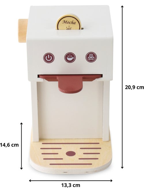 Macchina caffe giocattolo legno 14x13cm capsule tazze dolce mamabrum - Kiabi