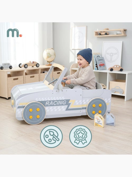 Macchina legno statica imitazione bambini 111cm cockpit meccanico mamabrum - Kiabi Macchina legno statica imitazione bambini 111cm cockpit meccanico mamabrum - Kiabi