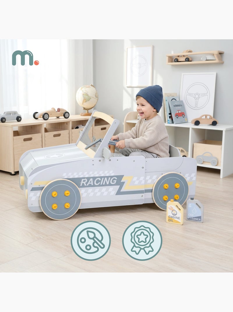Macchina legno statica imitazione bambini 111cm cockpit meccanico mamabrum N/D - Kiabi