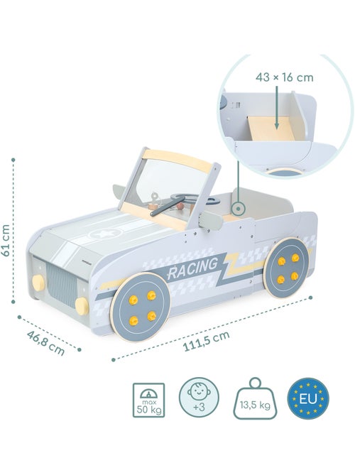 Macchina legno statica imitazione bambini 111cm cockpit meccanico mamabrum - Kiabi Macchina legno statica imitazione bambini 111cm cockpit meccanico mamabrum - Kiabi