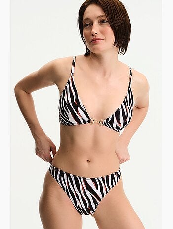 Macey top bikini con stampa zebra penti