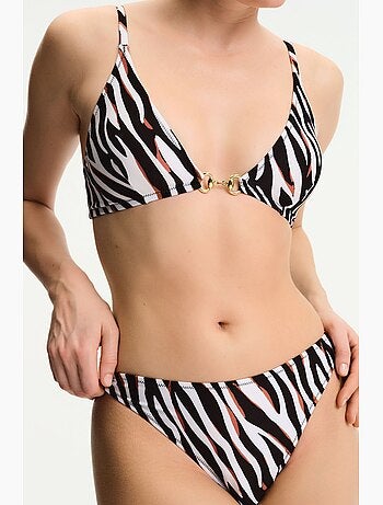 Macey top bikini con stampa zebra penti