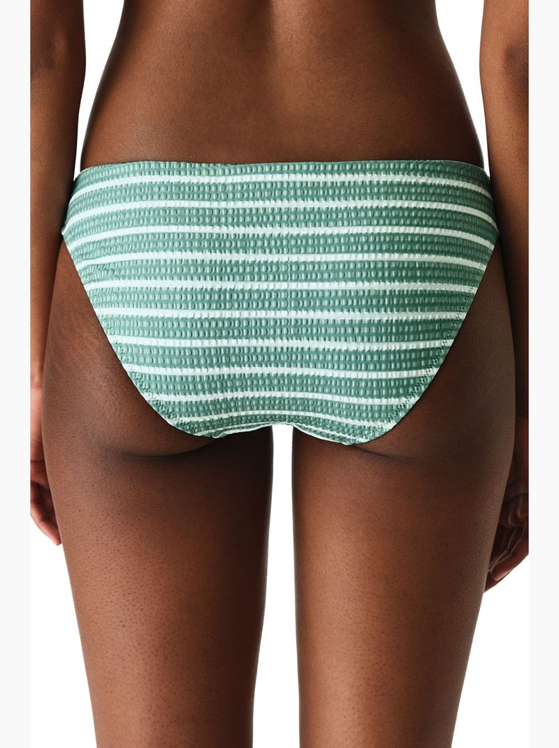 Maela slip bikini rigato testurizzato a vita media penti Verde menta - Kiabi