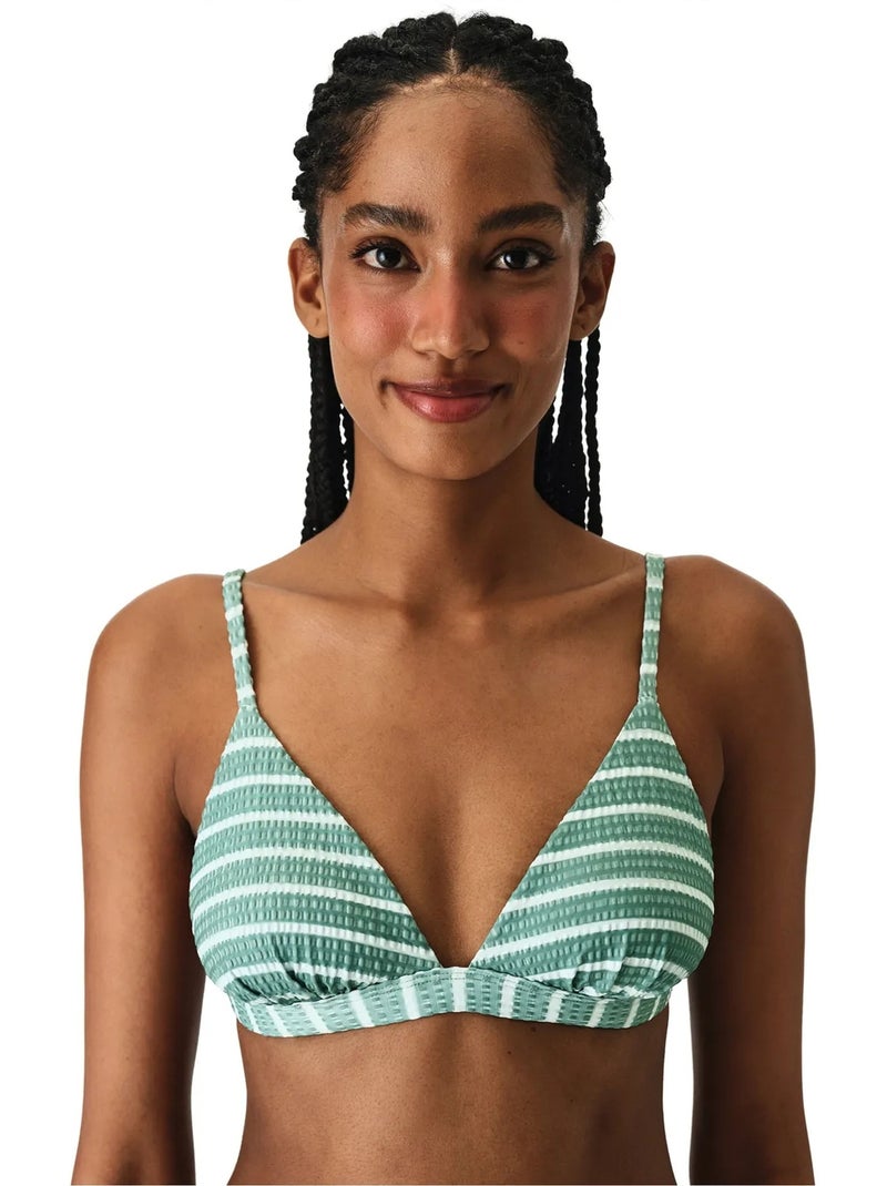 Maela top bikini triangolo fit a righe testurizzato penti Verde menta - Kiabi