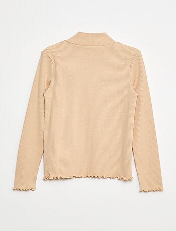 Maglia a collo alto a coste
