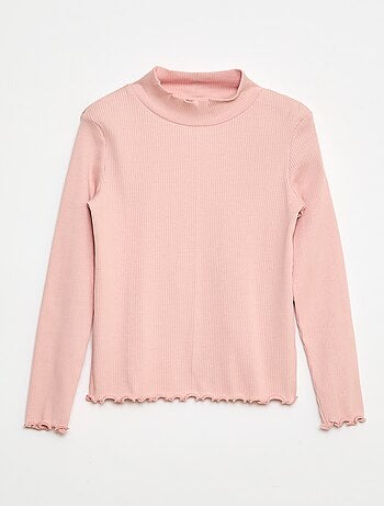 Maglia a collo alto a coste