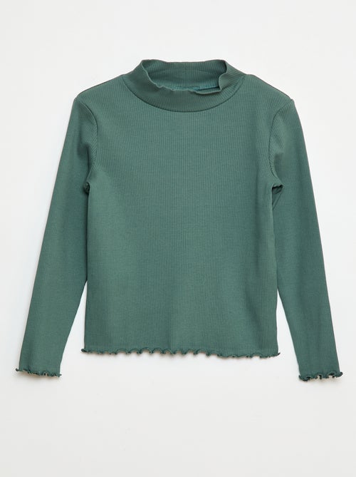 Maglia a collo alto a coste - Kiabi