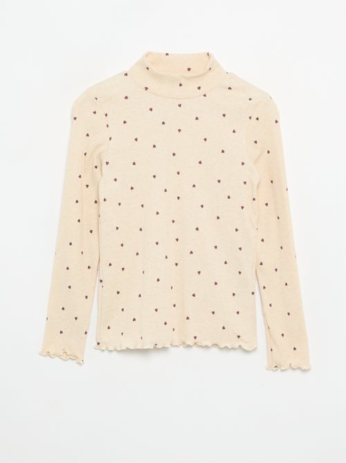 Maglia a collo alto a costine stampata - Kiabi Maglia a collo alto a costine stampata - Kiabi