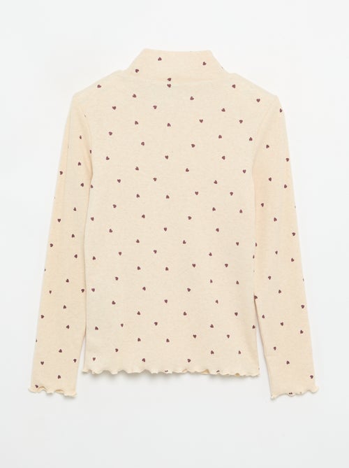Maglia a collo alto a costine stampata - Kiabi Maglia a collo alto a costine stampata - Kiabi