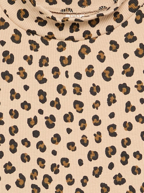Maglia a collo alto a costine stampata - Kiabi
