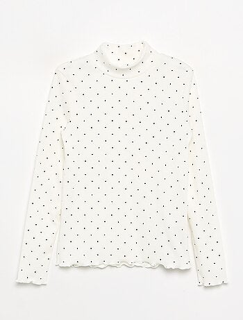 Maglia a collo alto a costine stampata