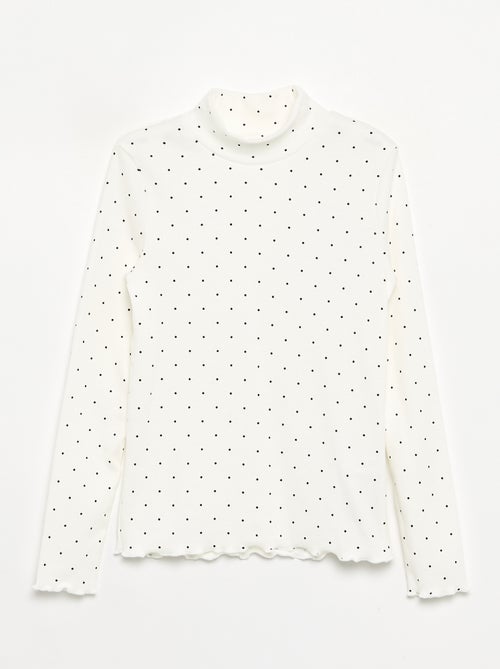 Maglia a collo alto a costine stampata - Kiabi