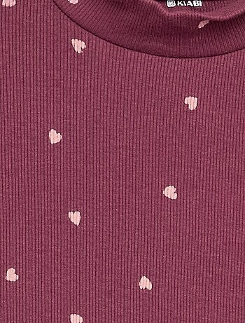 Maglia a collo alto a costine stampata