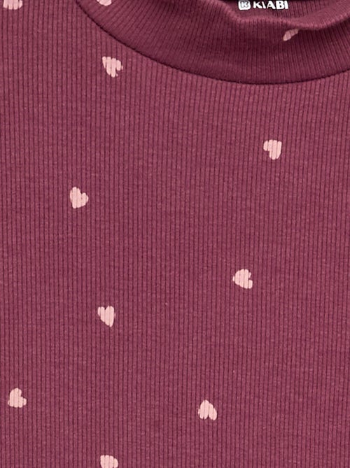 Maglia a collo alto a costine stampata - Kiabi Maglia a collo alto a costine stampata - Kiabi