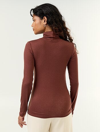 Maglia a collo alto in misto lana tinta unita