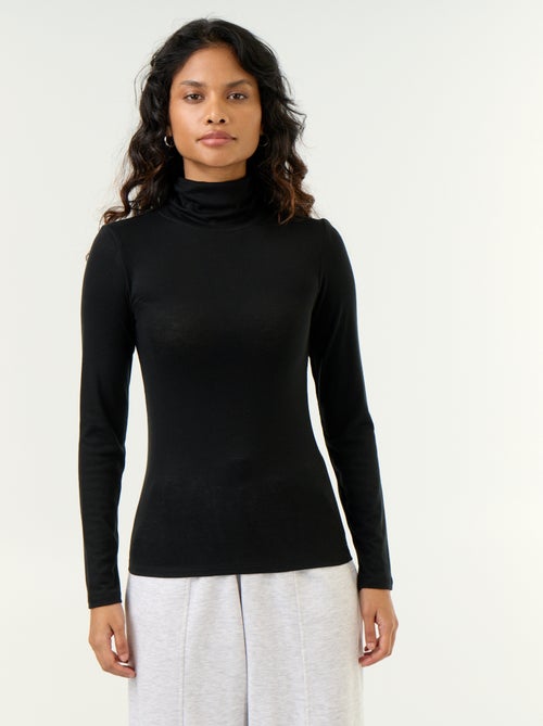 Maglia a collo alto in misto lana tinta unita - Kiabi
