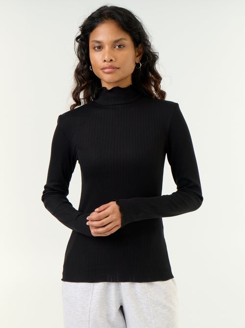 Maglia a collo alto in pointelle - Kiabi