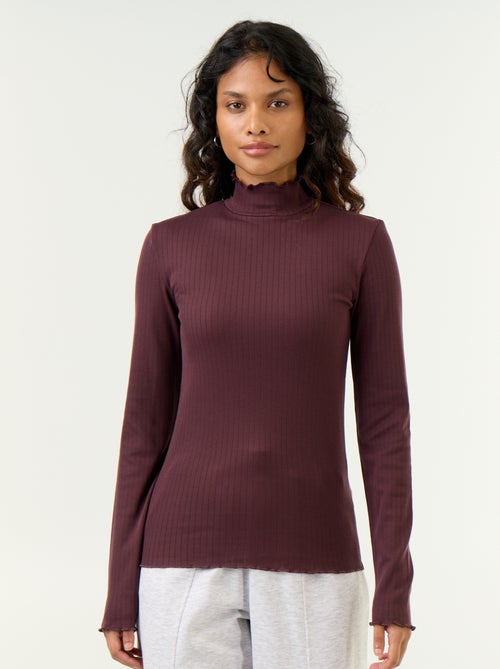 Maglia a collo alto in pointelle - Kiabi