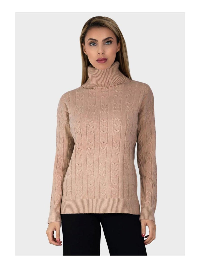 Maglia a collo alto Kebello Beige - Kiabi