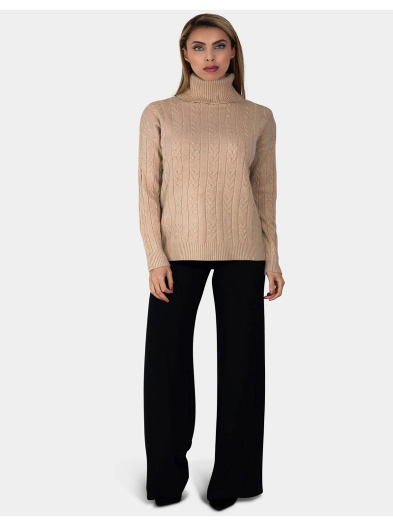 Maglia a collo alto Kebello Beige - Kiabi