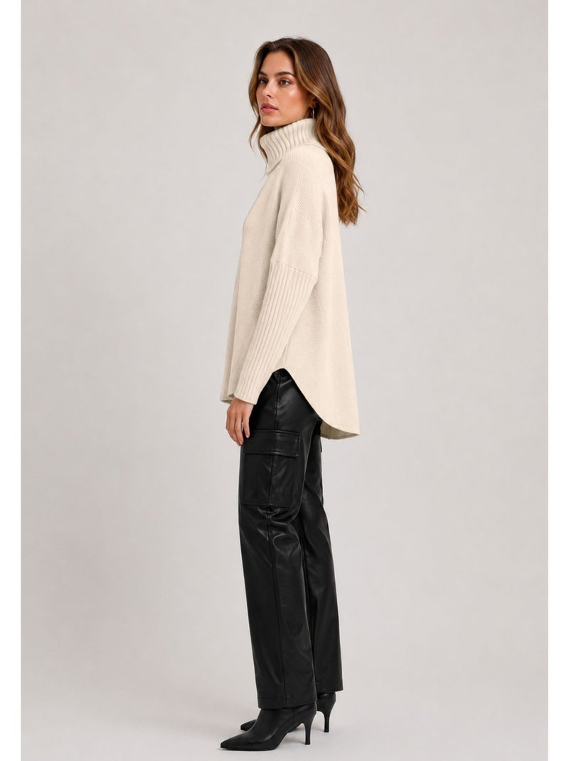 Maglia a collo alto kebello Beige - Kiabi