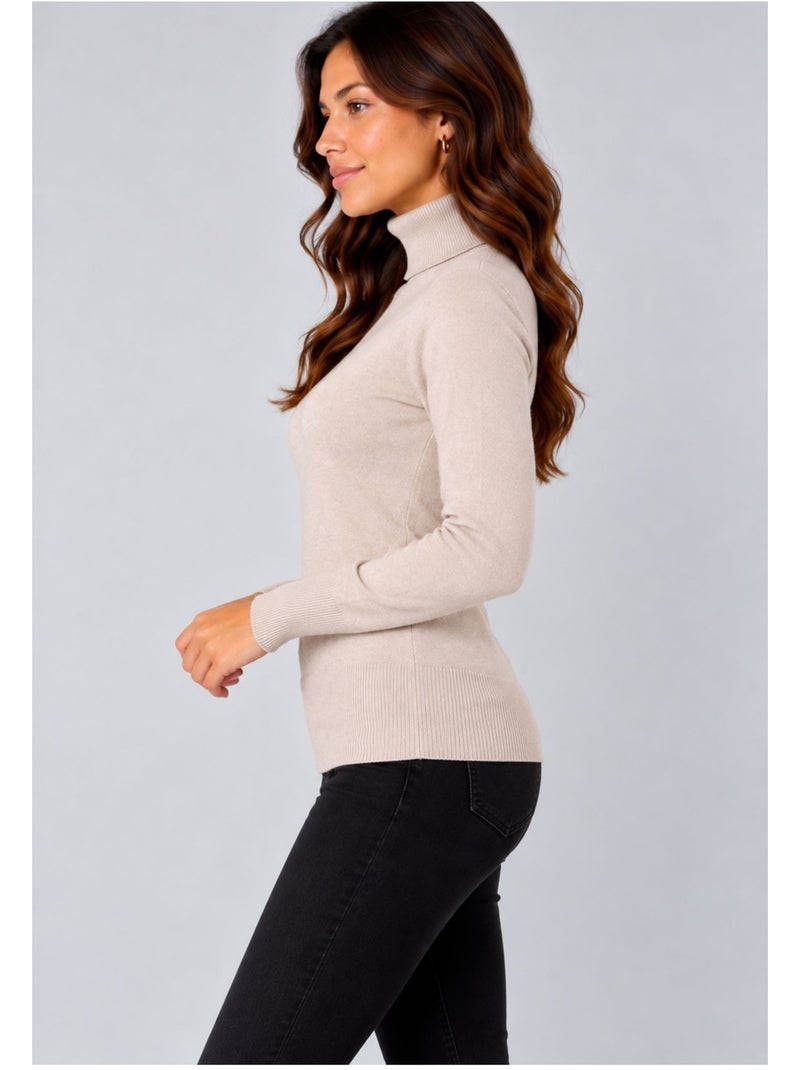 Maglia a collo alto kebello Beige - Kiabi